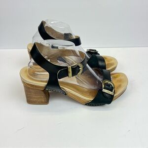 Dansko Womens US 9.5 Euro 40 Tricia Milled Burnished Black Sandals